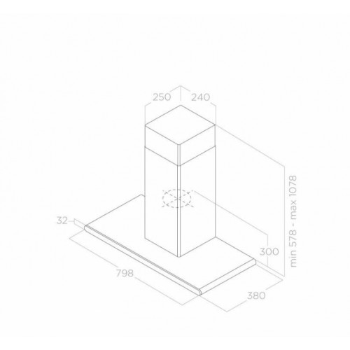 Каминная вытяжка ELICA GALAXY WHIX/A/80 (нержавеющая сталь/белое стекло) 9