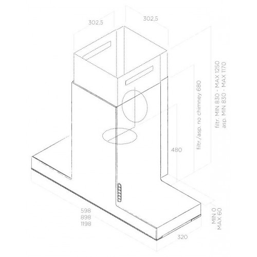 Каминная вытяжка ELICA HAIKU BL/A/90 (черный) 1