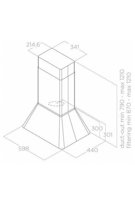 Каминная вытяжка ELICA IKONA BL MAT/A/60 (черный) 1