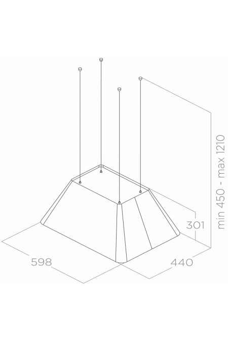Каминная вытяжка Elica IKONA LIGHT BL MAT/F/60 (черный) 1