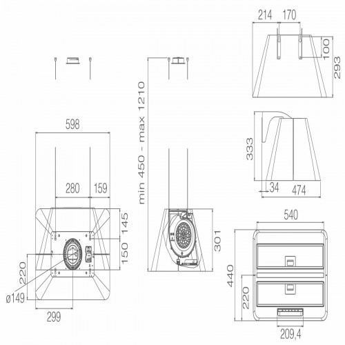 Каминная вытяжка ELICA IKONA LIGHT IX/F/60 (нержавеющая сталь) 3