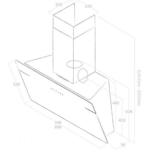 Каминная вытяжка Elica LESSENZA WH/A/90 (белый) 4