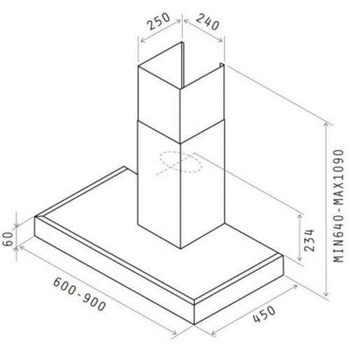 Каминная вытяжка Elica SPOT NG H6 IX/A/60 (нержавеющая сталь) 3
