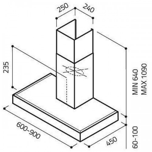 Каминная вытяжка Elica SPOT NG H6 IX/A/90 (нержавеющая сталь) 3