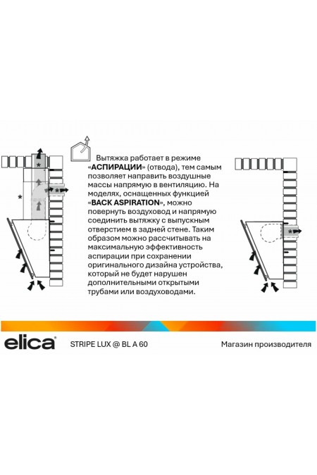 Каминная вытяжка Elica STRIPE LUX BL/A/60 (PRF0100990D) (черный) 3