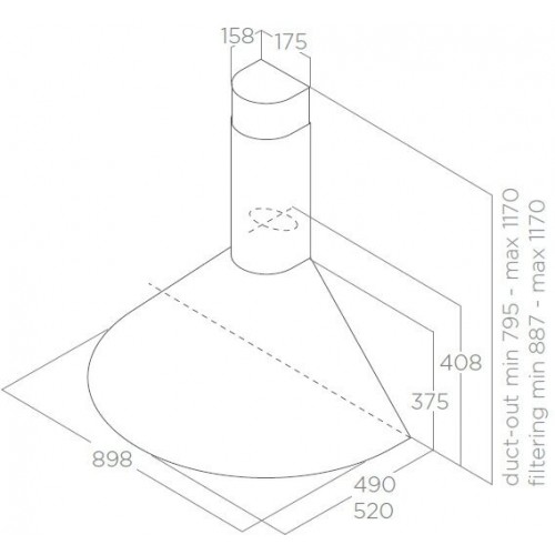 Каминная вытяжка Elica Tonda F/60 IX (нержавеющая сталь) 4