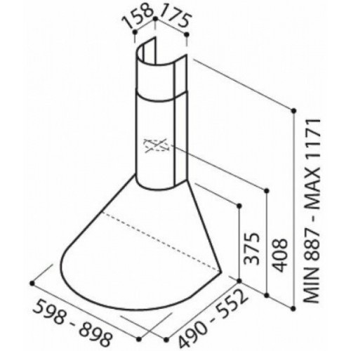 Каминная вытяжка Elica Tonda F/60 IX (нержавеющая сталь) 5