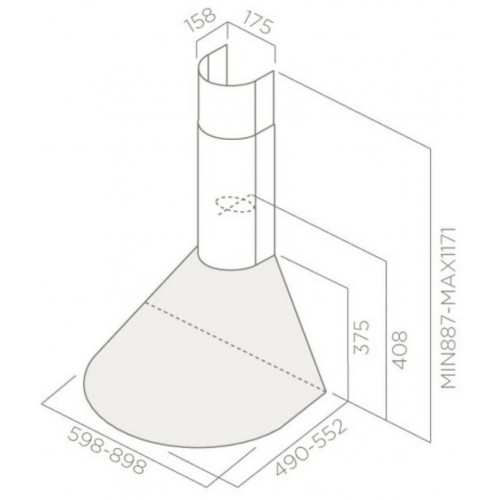 Каминная вытяжка Elica Tonda F/60 WH (белый) 1