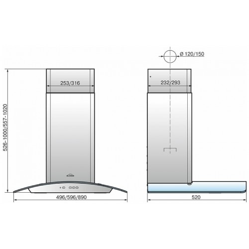 Каминная вытяжка ELIKOR Аметист 60 (430) кп (60П-430-К3Д) (черный) 3