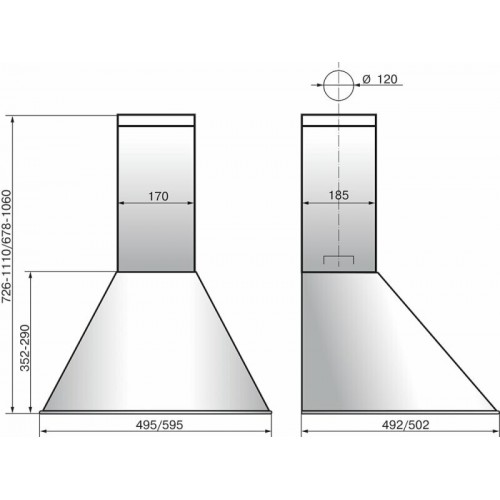 Каминная вытяжка ELIKOR Эпсилон 50 ( 50Н-430-П3Л) (нержавеющая сталь) 1