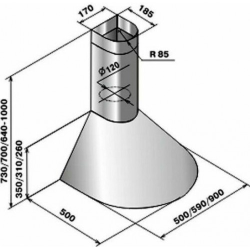 Каминная вытяжка ELIKOR Эпсилон 50 (50П-430-П3Л) (белый/золото) 2