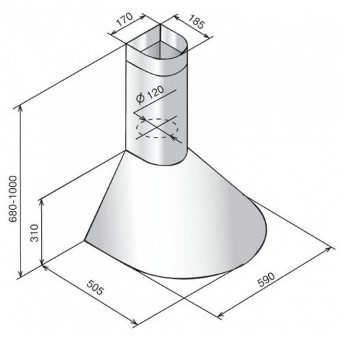 Каминная вытяжка ELIKOR Эпсилон 60 (60П-430-П3Л) (белый/серебро) 1