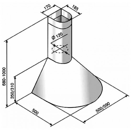 Каминная вытяжка ELIKOR Эпсилон 60 (60П-430-П3Л) (молоко/золото) 1