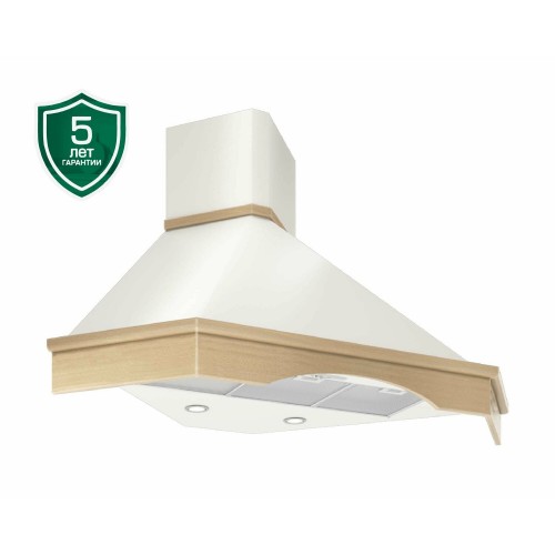 Каминная вытяжка Elikor Форест 90 (90П-650-П3Д) (бежевый/дуб неокрашенный) 