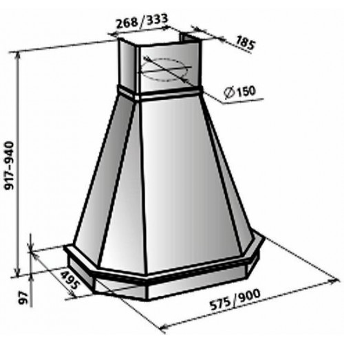 Каминная вытяжка ELIKOR Камин Грань 90 (90П-650-П3Л) (бежевый/дуб неокрашенный) 1