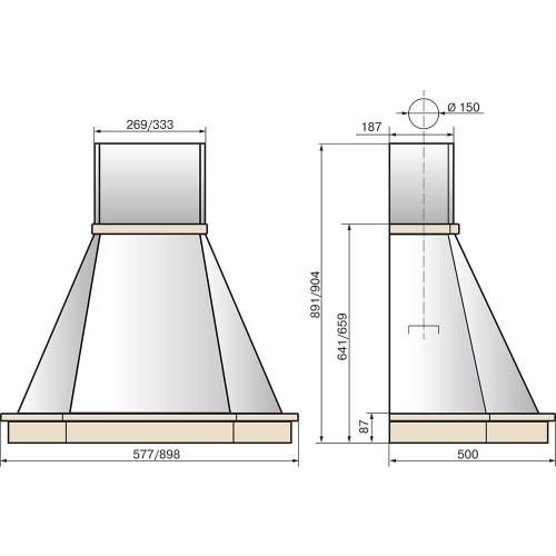 Каминная вытяжка ELIKOR Камин Грань 90 (90П-650-П3Л) (бежевый/дуб неокрашенный) 2