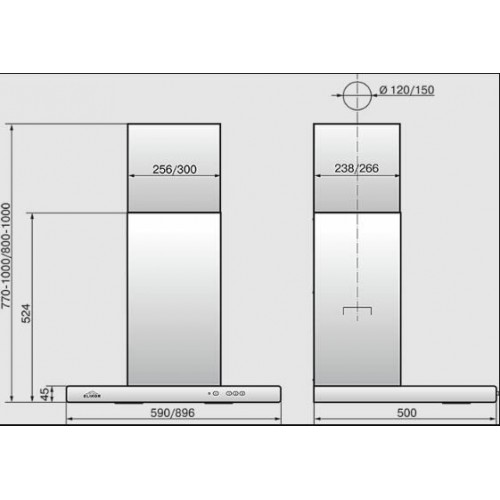 Каминная вытяжка ELIKOR Квадра 60 (430) кп (60Н-430-К3Д) (нержавеющая сталь) 1