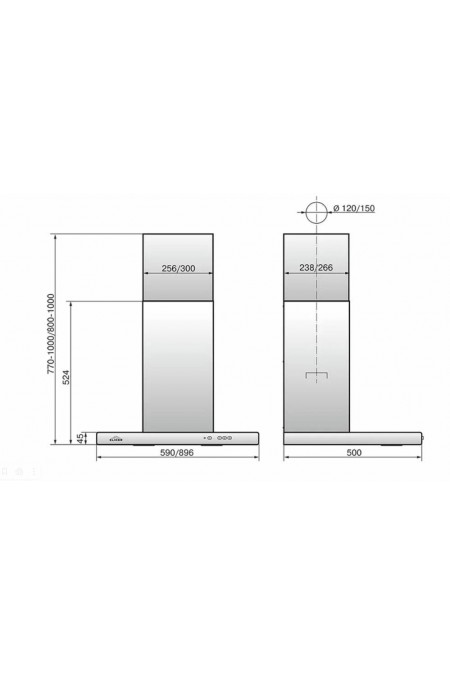 Каминная вытяжка ELIKOR Квадра 60 (430) кп (60П-430-К3Д) 1