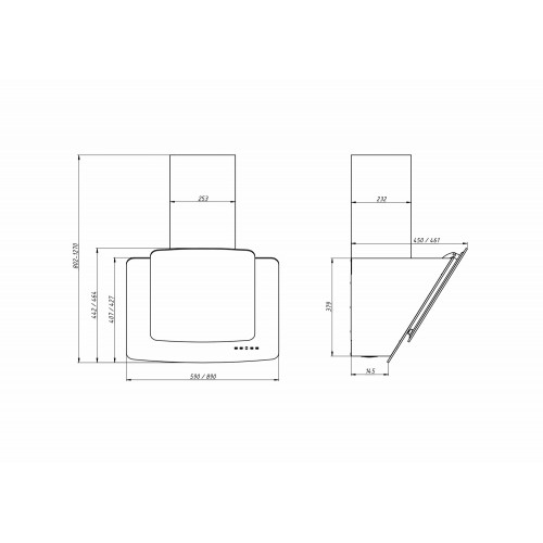 Каминная вытяжка Elikor Кварц 90 (90П-1000-Е4Д) (белый/белый) 