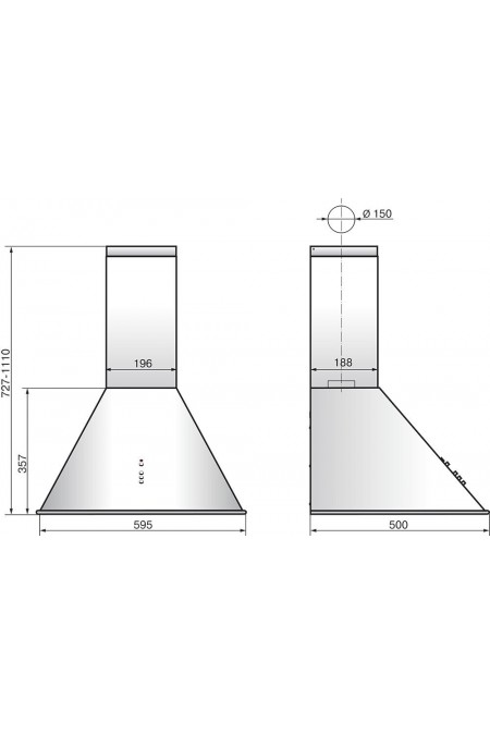 Каминная вытяжка ELIKOR Омега 60 (60П-650-К3Д) (черный/нержавейка) 1