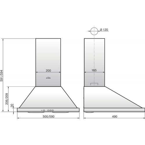 Каминная вытяжка ELIKOR Оптима 60 (400) кп (60Н-400-К3Л) (нержавеющая сталь) 1