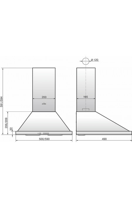 Каминная вытяжка ELIKOR Оптима 60 (400) кп (60П-400-К3Л) 1