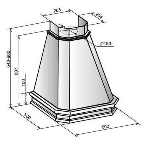 Каминная вытяжка ELIKOR Пергола 60 (60П-650-П3Л) (бежевый/дуб неокрашенный) 3