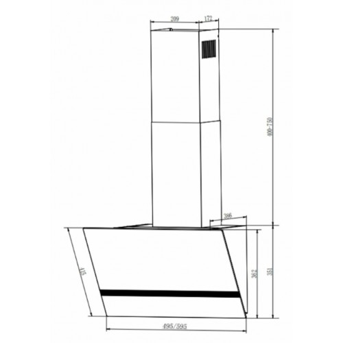 Каминная вытяжка ELIKOR RISE 50 BK (черный) 1
