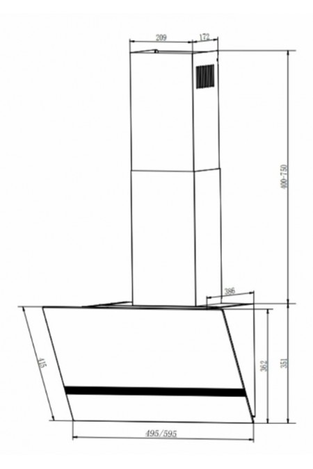 Каминная вытяжка Elikor RISE 50 WH (белый) 1