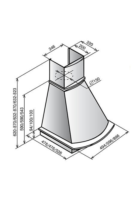 Каминная вытяжка Elikor Ротонда 60 (60П-650-П3Л) (бежевый/дуб нэнси) 1