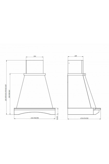 Каминная вытяжка ELIKOR Ротонда 650 60 (60П-650-П3Л) (бежевый/дуб коричневый) 1