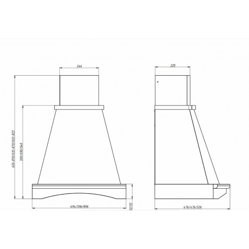 Каминная вытяжка ELIKOR Ротонда 650 60 (60П-650-П3Л) (бежевый/дуб коричневый) 2
