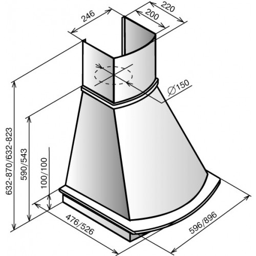 Каминная вытяжка ELIKOR Ротонда 650 60 (60П-650-П3Л) (бежевый/дуб неокрашенный) 2