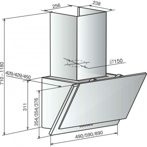 Каминная вытяжка ELIKOR Рубин S4 90 ( 90П-700-Э4Д) (перламутр/белый) 4