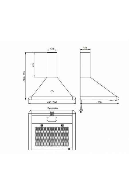 Каминная вытяжка ELIKOR Сатурн 60 (60П-180-В1Л) (белый/белый/хром) 3