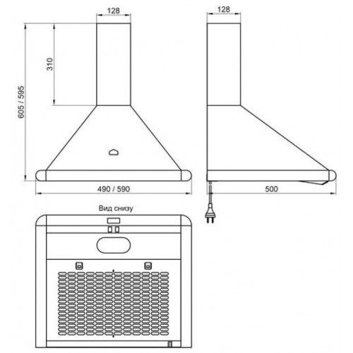 Каминная вытяжка ELIKOR Сатурн 60 (60П-180-В1Л) (белый/белый/золотой) 1