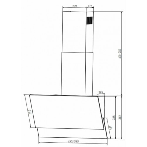 Каминная вытяжка ELIKOR VERTEX BK 60 (черный) 1