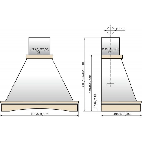 Каминная вытяжка ELIKOR Вилла 60 (60П-650-П3Л) 2