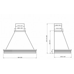 Каминная вытяжка ELIKOR Вилла Валенсия 90 (90П-650-П3Д) (топленое молоко/дуб неокрашенный)