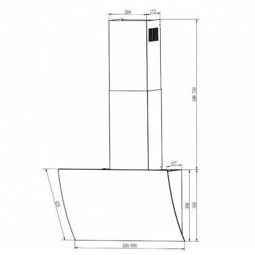 Каминная вытяжка Elikor WAVE 60 WH (белый) 1