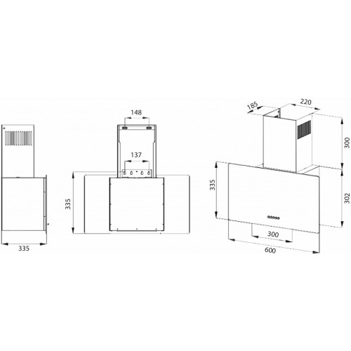 Каминная вытяжка Evelux Flex 60 BG (черный) 2