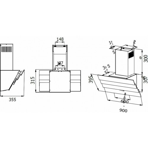 Каминная вытяжка EVELUX King 60 WG (белый) 5