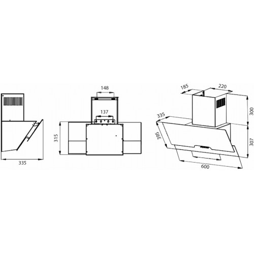 Каминная вытяжка Evelux Rikka 60 BG (черный) 2