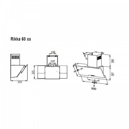 Каминная вытяжка Evelux Rikka 60 BG (черный) 5