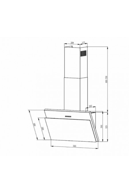 Каминная вытяжка Evelux Tilda 60 BG (черный) 1
