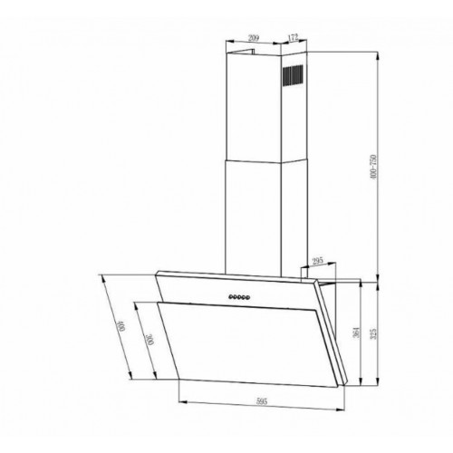 Каминная вытяжка Evelux Tilda 60 BG (черный) 3