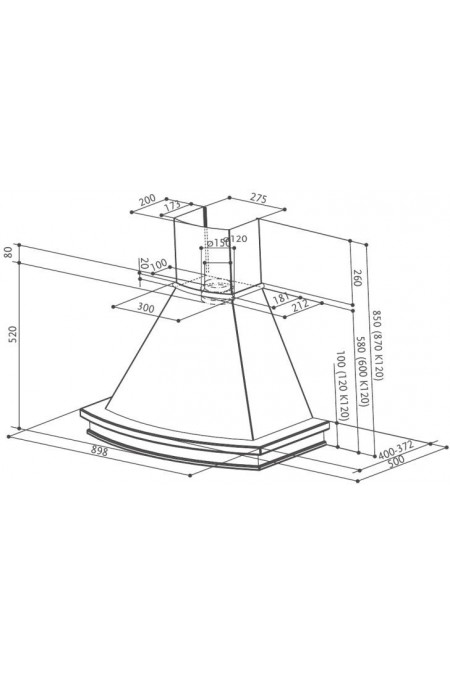 Каминная вытяжка FABER Best Trendy Wb A90 C/F (110.0338.675) (бежевый) 1