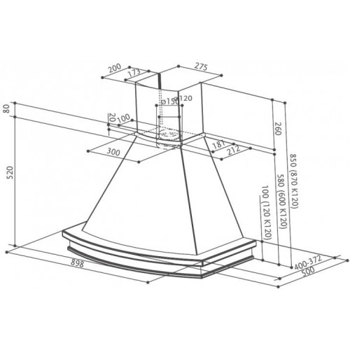 Каминная вытяжка FABER Best Trendy Wb A90 C/F (110.0338.675) (бежевый) 4