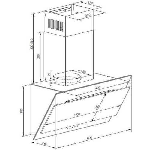 Каминная вытяжка GRAUDE DH 60.0 WE (белый) 2