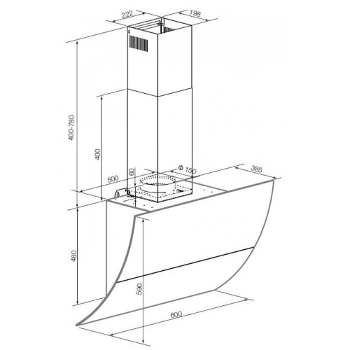 Каминная вытяжка GRAUDE DH 60.3 WE (белый) 1